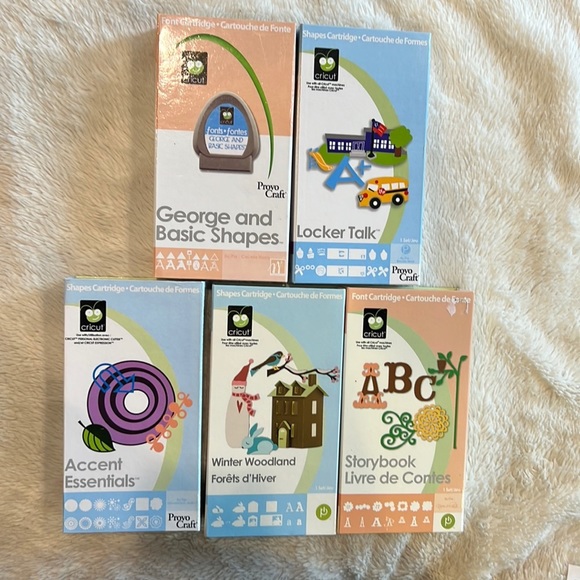 Cricut Other 5 Cricut Cartridges Locker Talk Storybook Basic Shapes